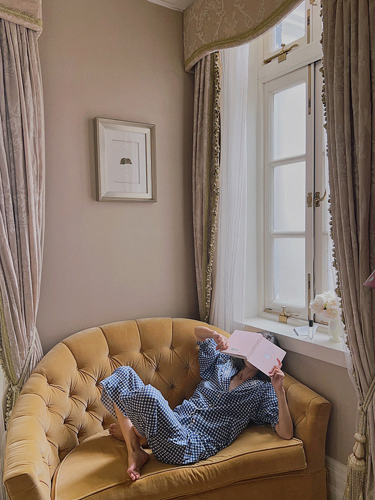 Sweet Checkered Cotton Pajama Set