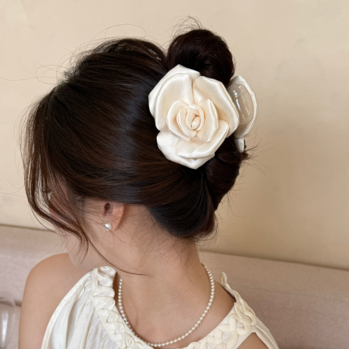 Rose Hair Clip - Black