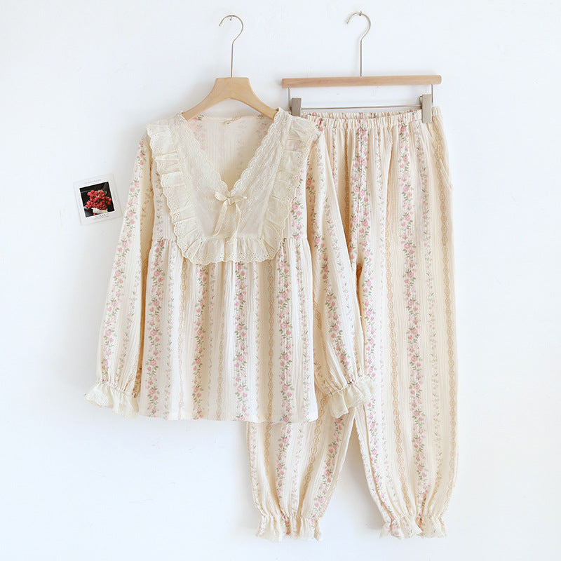 Vintage Floral Double Gauze Pajama Set