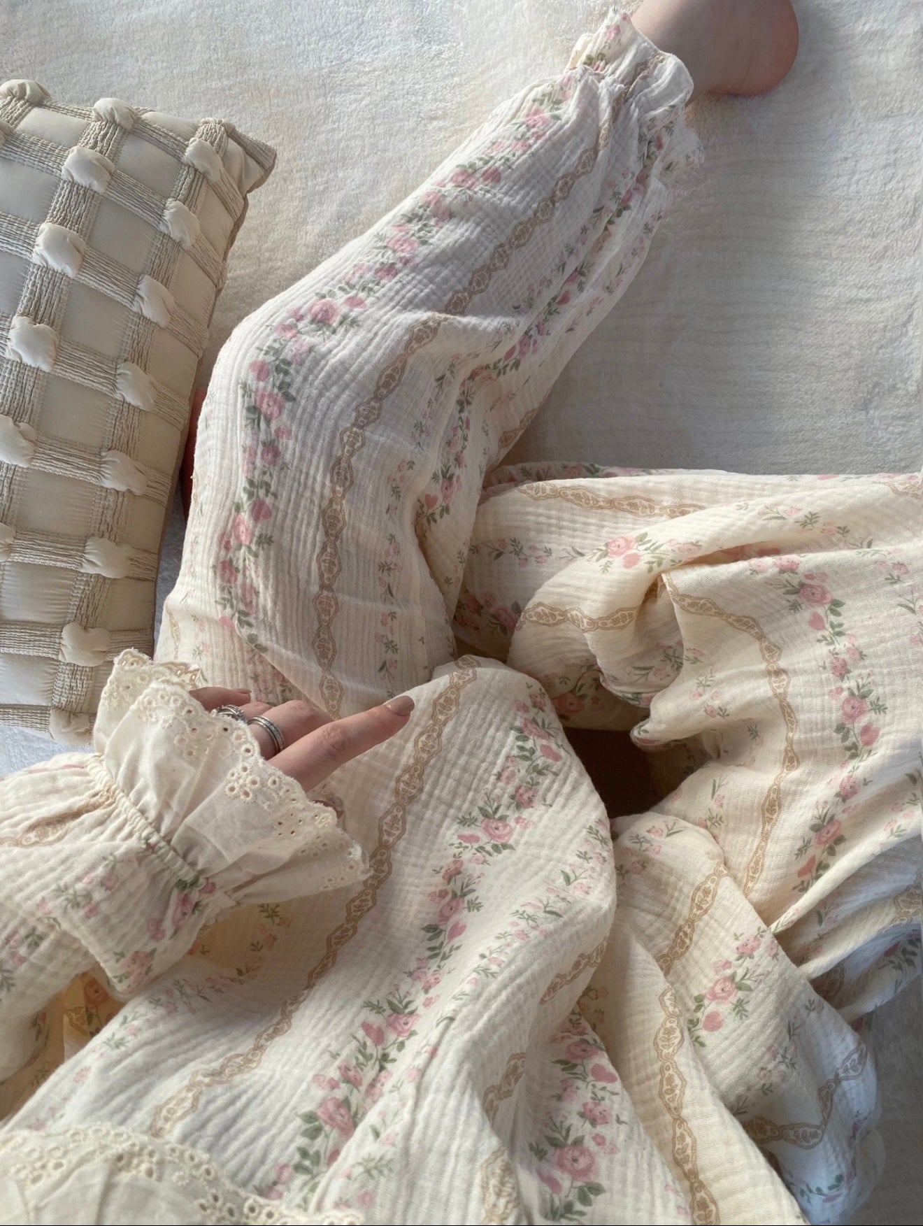 Vintage Floral Double Gauze Pajama Set