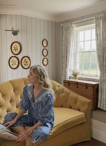 Sweet Checkered Cotton Pajama Set