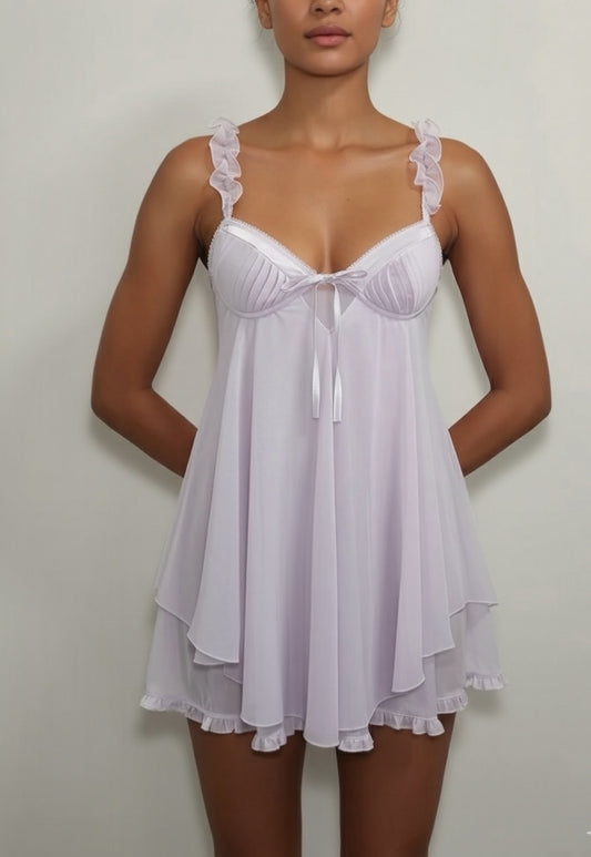 Luna Fairy Dream Silk Nightgown - Purple