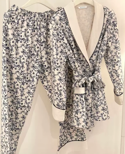 Cozy Soft Fleece Pajamas Set- Floral Loungewear