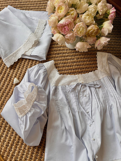 Vintage Style Lace Loungewear - Blue