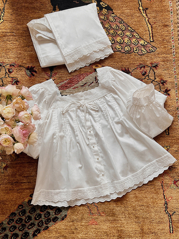 Vintage Style Lace Loungewear - Blue