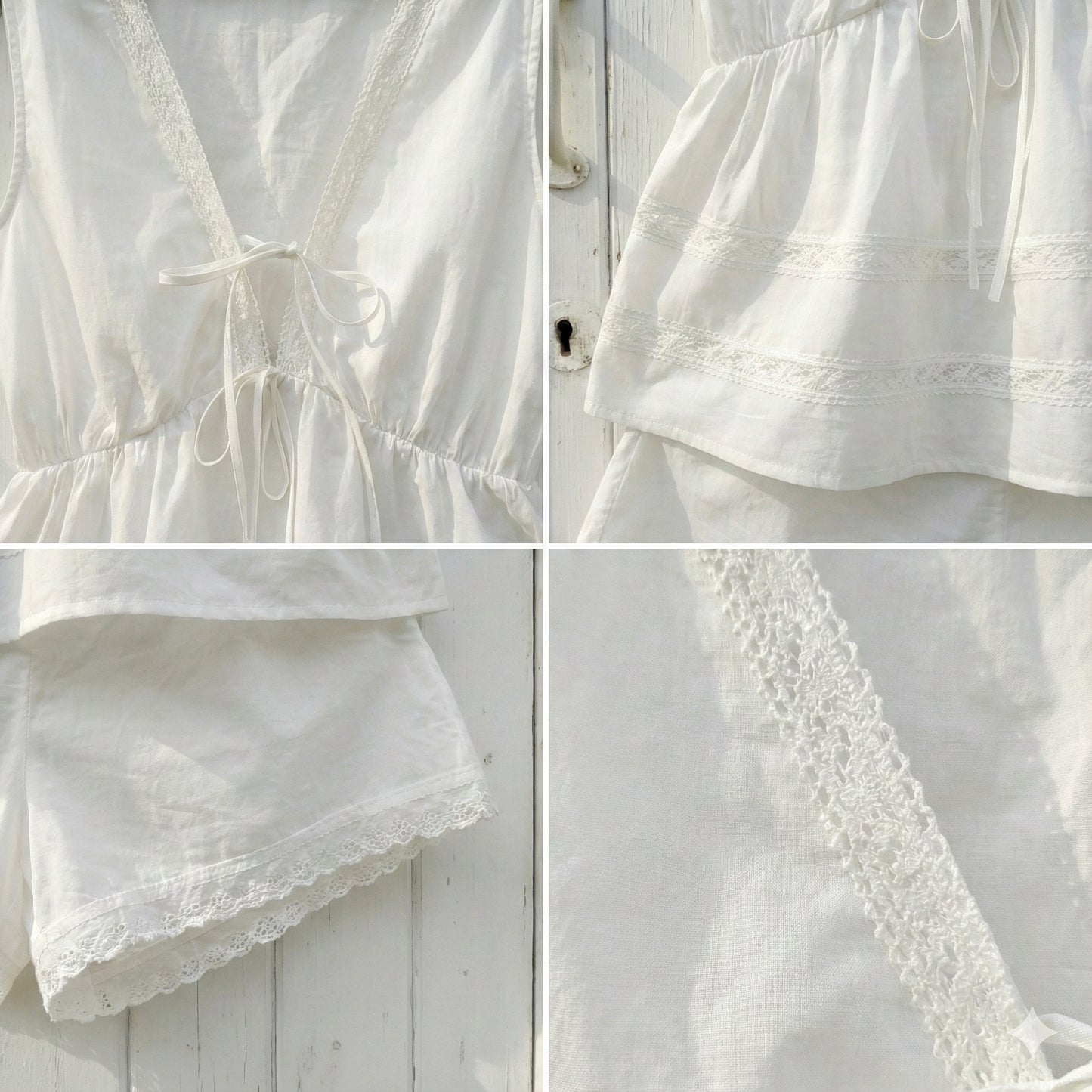 White Cotton Padded Pyjama Set/Loungewear Set