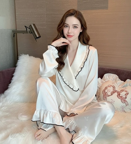 Luxury Ice Silk PJ Set - Black
