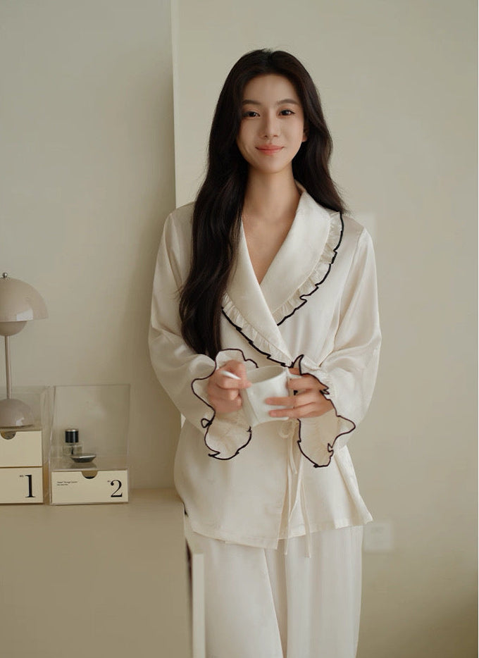 Luxury Ice Silk PJ Set - Black