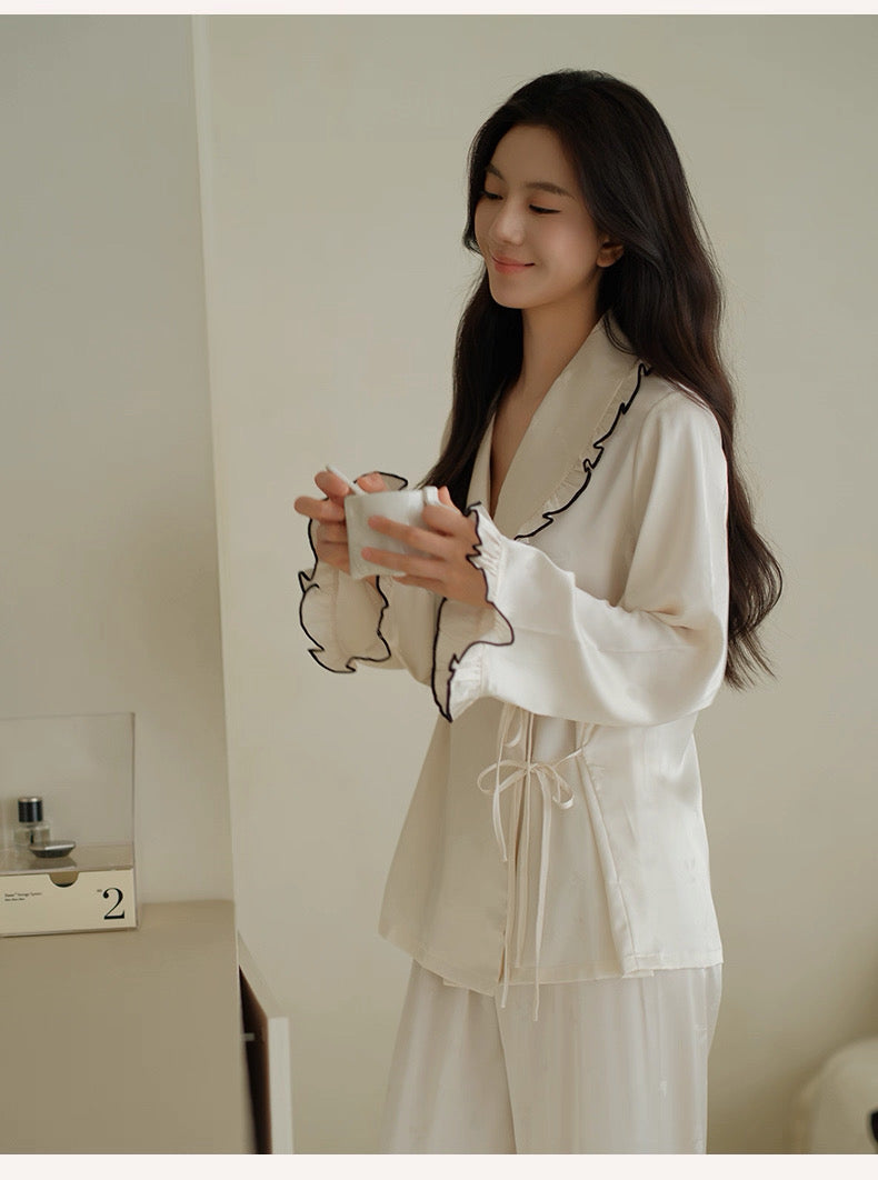 Luxury Ice Silk PJ Set - Black