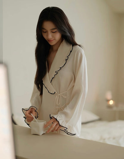 Luxury Ice Silk PJ Set - Black