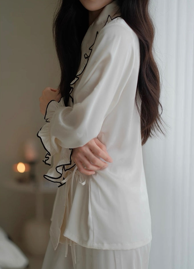 Luxury Ice Silk PJ Set - Black
