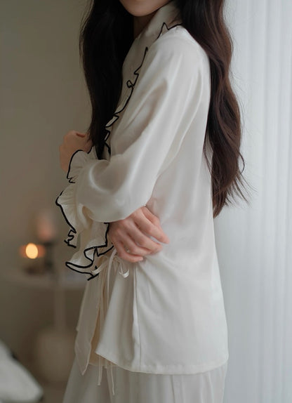 Luxury Ice Silk PJ Set - Black