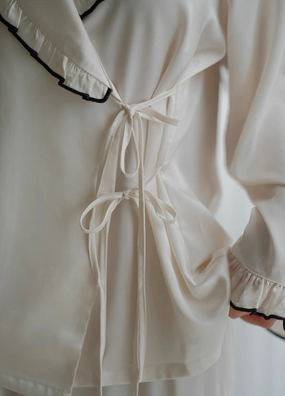 Luxury Ice Silk PJ Set - Black