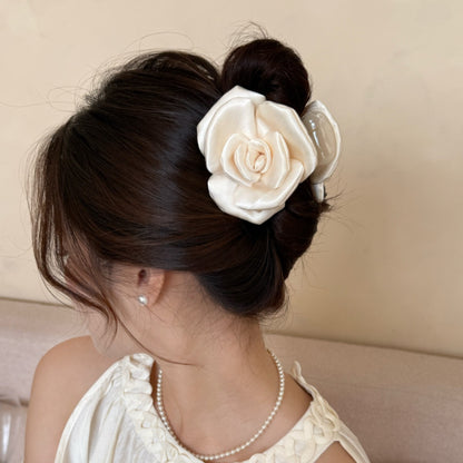 Rose Hair Clip - Beige
